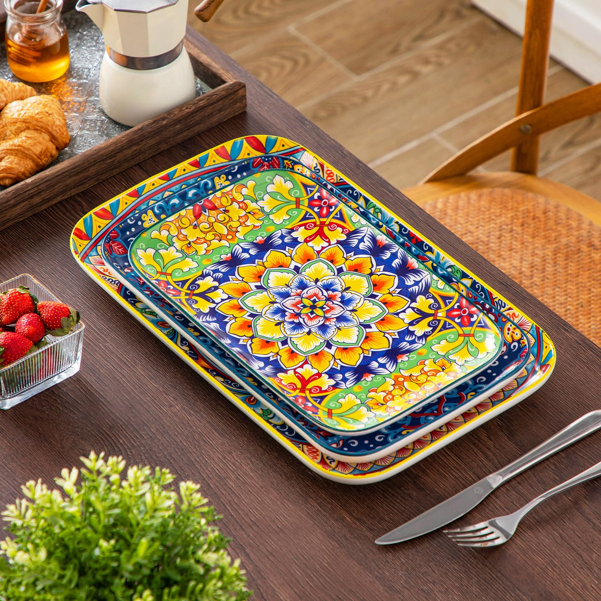 Serving Platters Set of 3 Rectangular Trays B6326