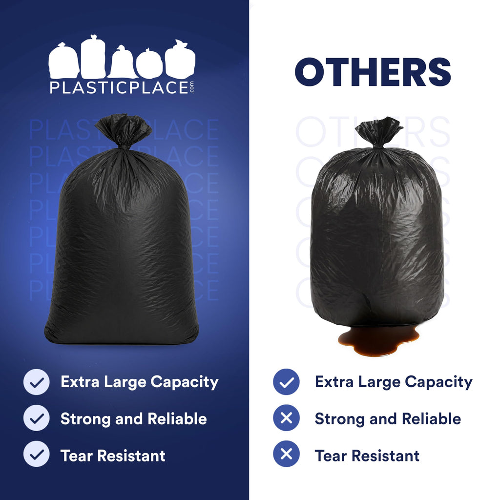 55-60 Gallon Heavy Duty Black Trash Bags, 100 Count Z48636