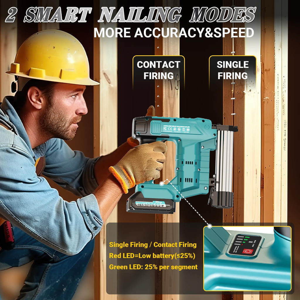 Cordless 2-in-1 21V Electric Nail Gun with Battery G2909