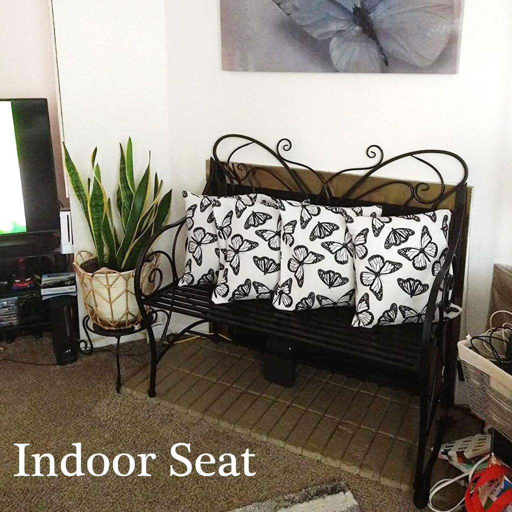 Outdoor Cast Iron Bench with Armrests Double Seats Z9579