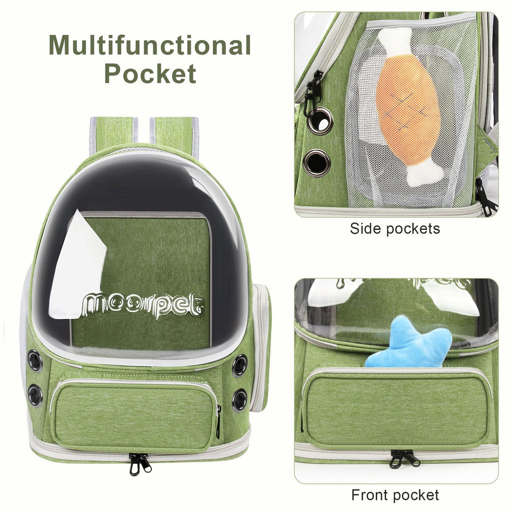 Green Expandable Breathable Pet Backpack Carrier N90066