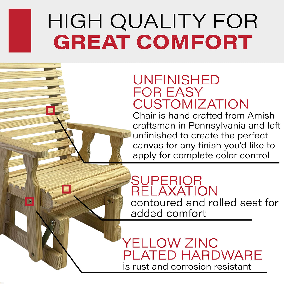 Treated Pine Glider Chair I555