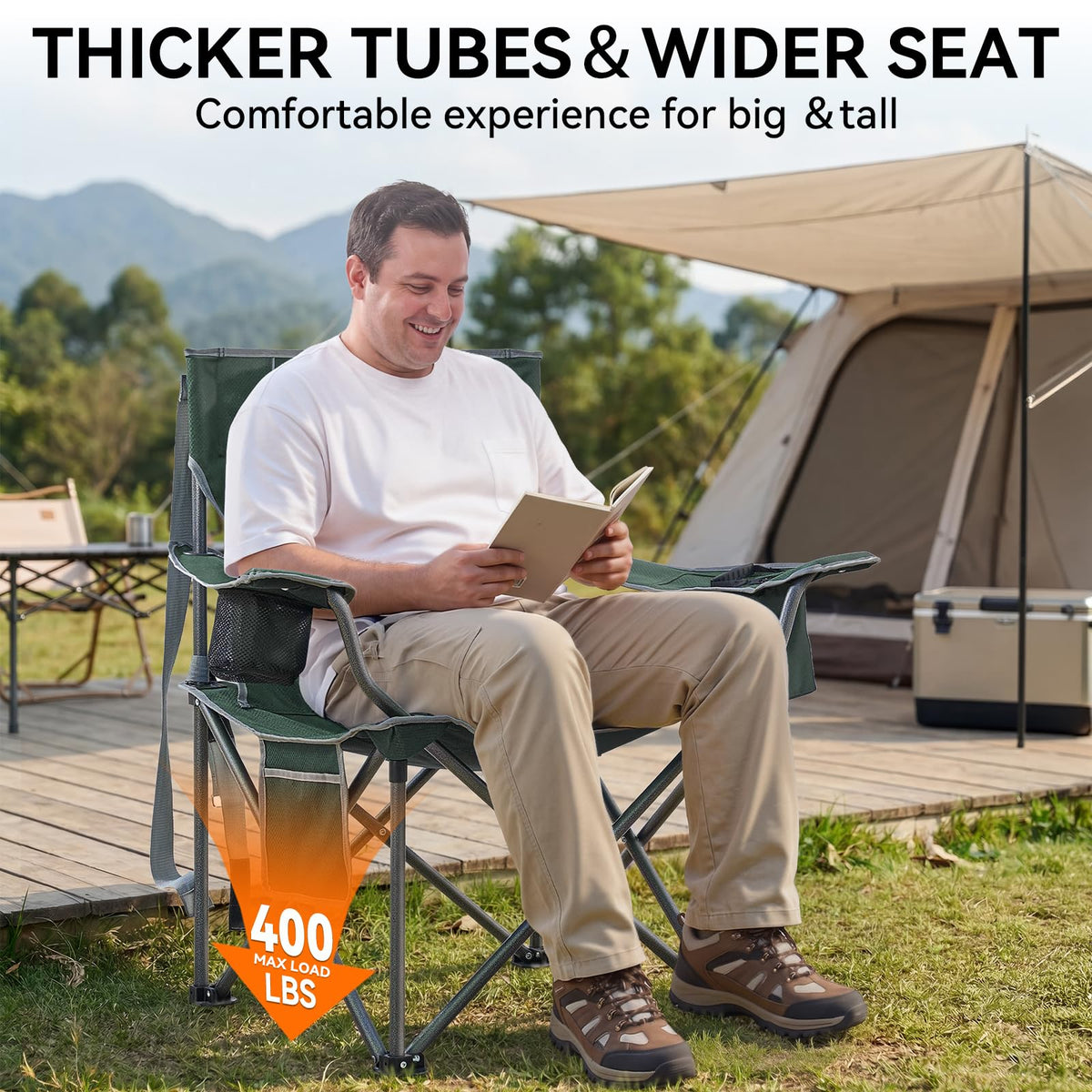 Oversized Folding Camping Chair 2 Pack H508