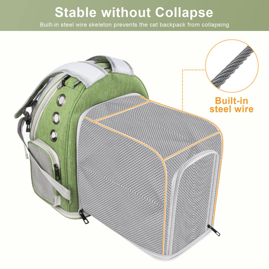 Green Expandable Breathable Pet Backpack Carrier N90066