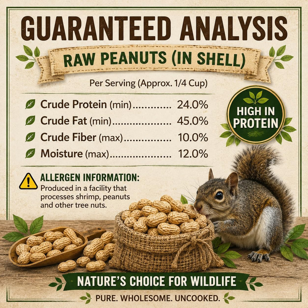 Roasted Unsalted Peanuts in Shell 1 lb Bag T67958