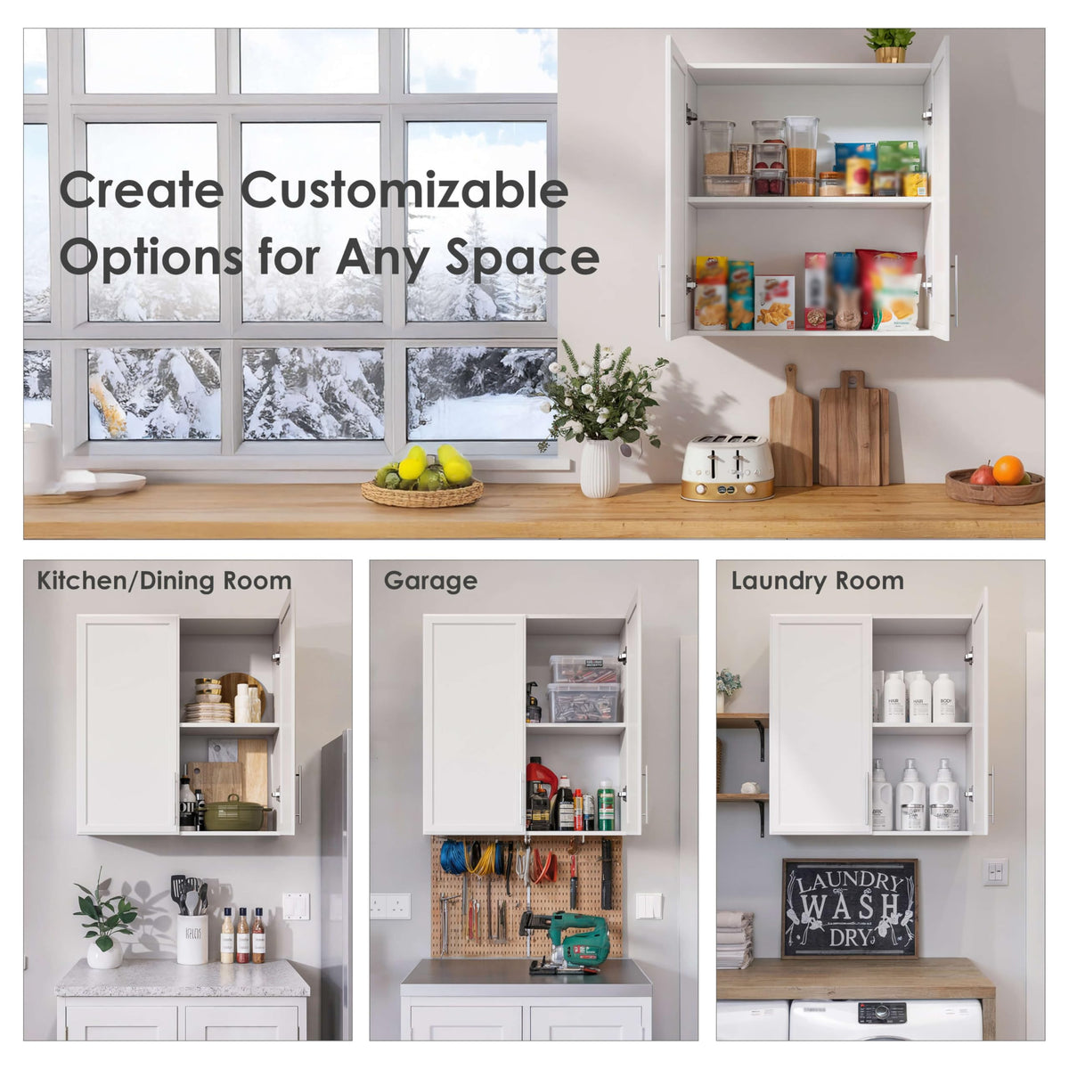White Wall Cabinet with Adjustable Shelf P300164