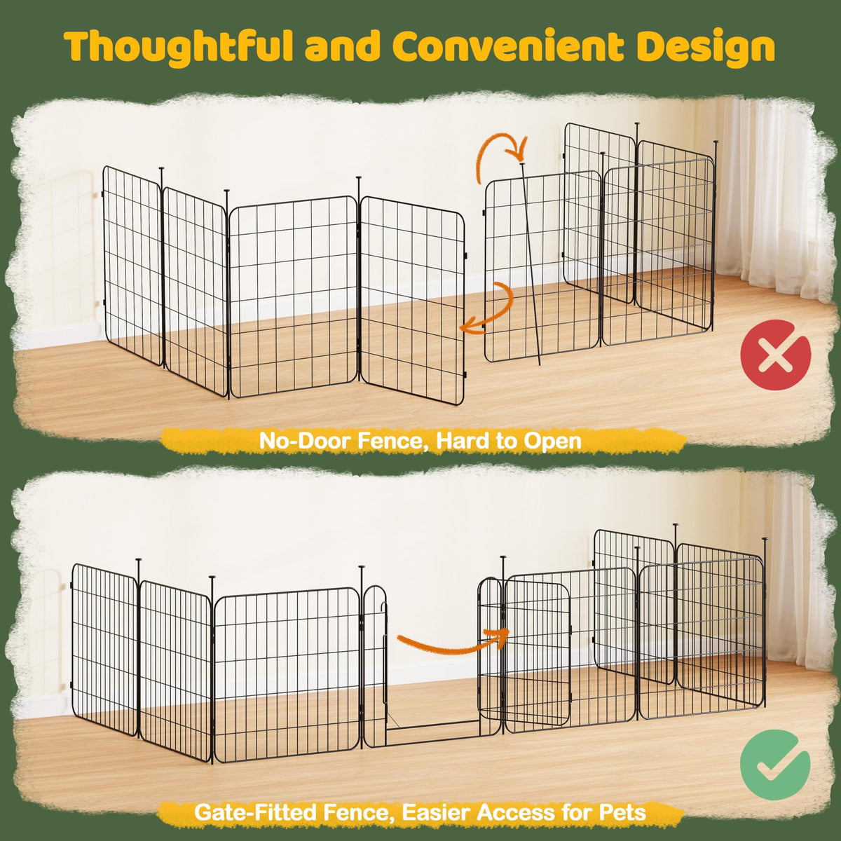 24in 8-Panel Expandable Dog Playpen Q6163