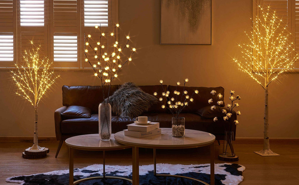 Lighted Birch Twig Tree with Fairy Lights 4FT 200 LED F4558