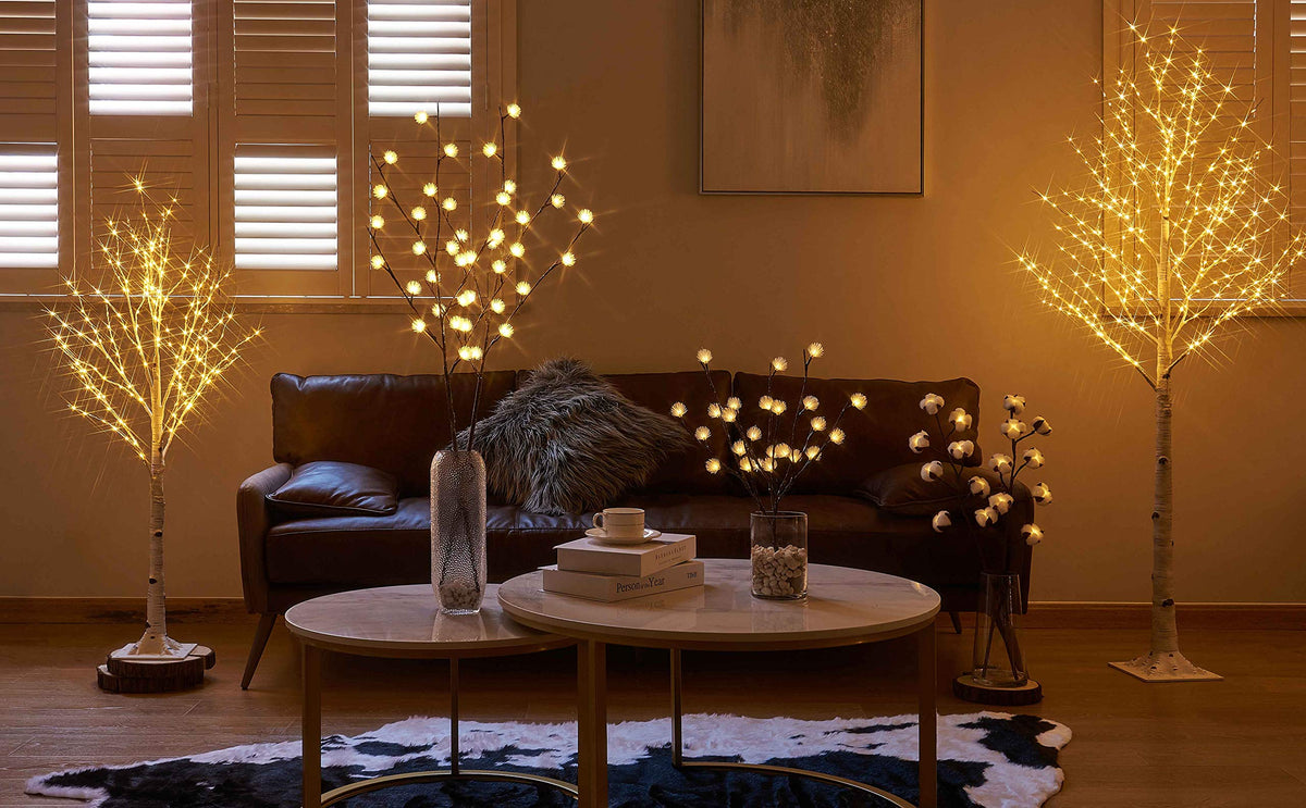 Lighted Birch Twig Tree with Fairy Lights 4FT 200 LED F4558