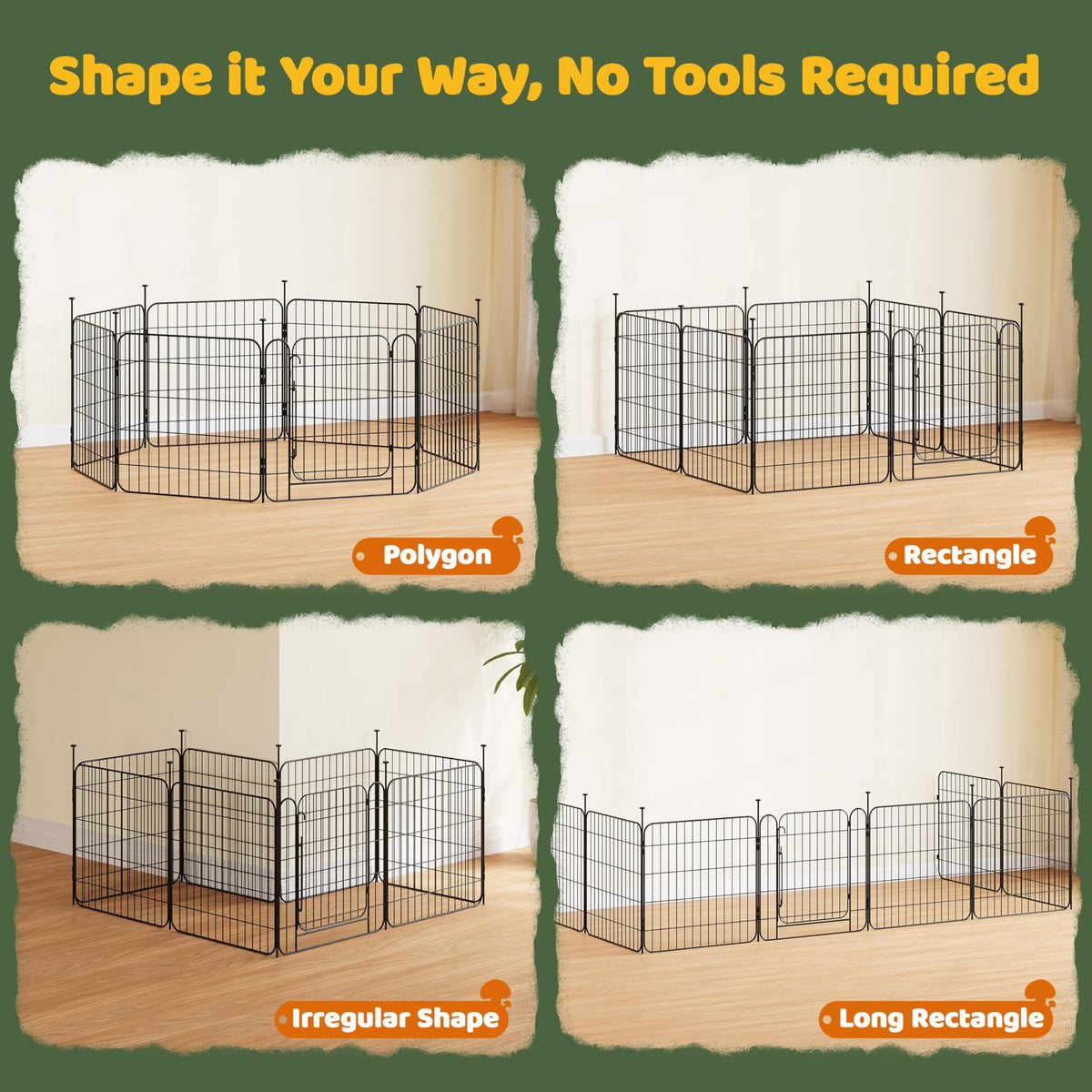 24in 8-Panel Expandable Dog Playpen Q6163