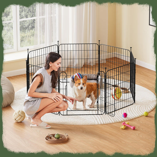 24in 8-Panel Expandable Dog Playpen Q6163
